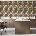 Marble Flowers, Khaki Mural Wallpaper - room preview 05