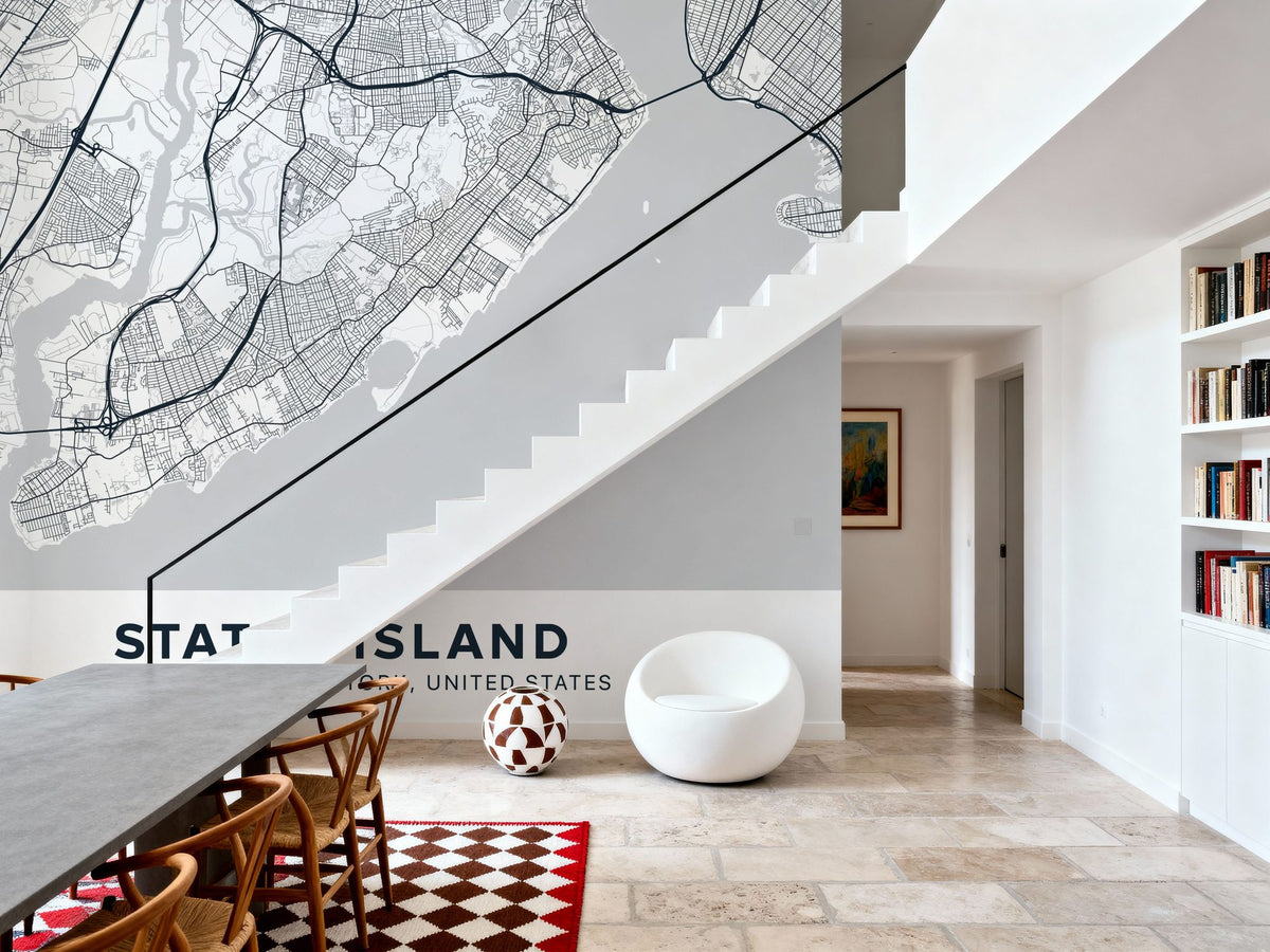 Map of Staten Island Mural Wallpaper - room preview 05