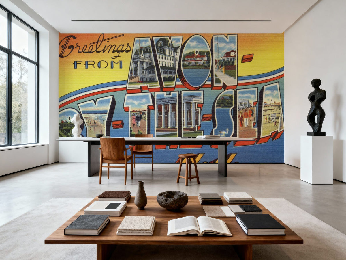 Greetings From Avon-by-the-sea Mural Wallpaper - room preview 05