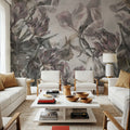 Tulips Feast, White Mural Wallpaper - room preview 05