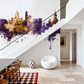 Jerez Spain Skyline Purple & Gold Mural Wallpaper - room preview 05