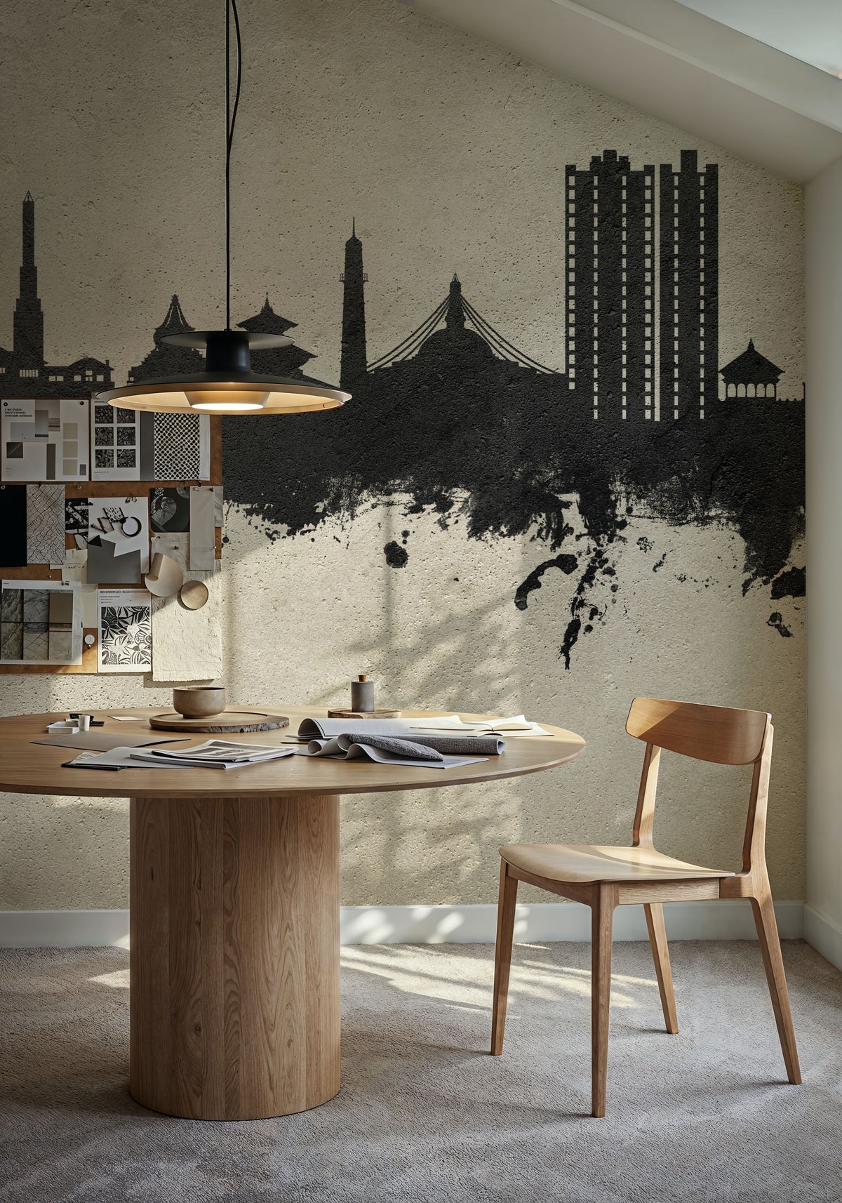 Kathmandu Nepal Skyline Concrete Mural Wallpaper - room preview 05