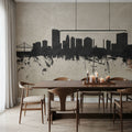 Toledo Ohio Skyline Concrete Mural Wallpaper - room preview 05