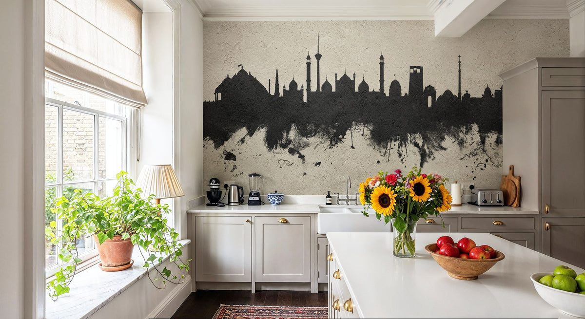 New Delhi India Skyline Mural Wallpaper - room preview 05