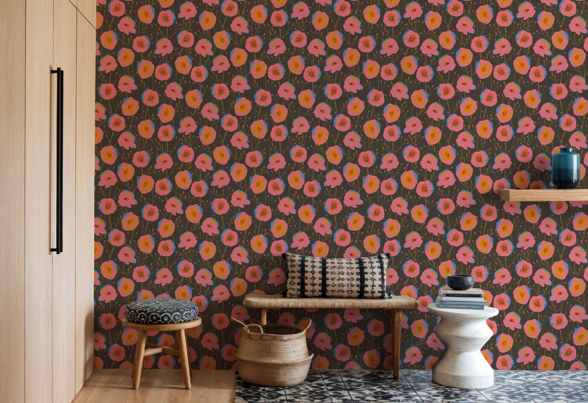 Pop Flowers Mural Wallpaper - room preview 05