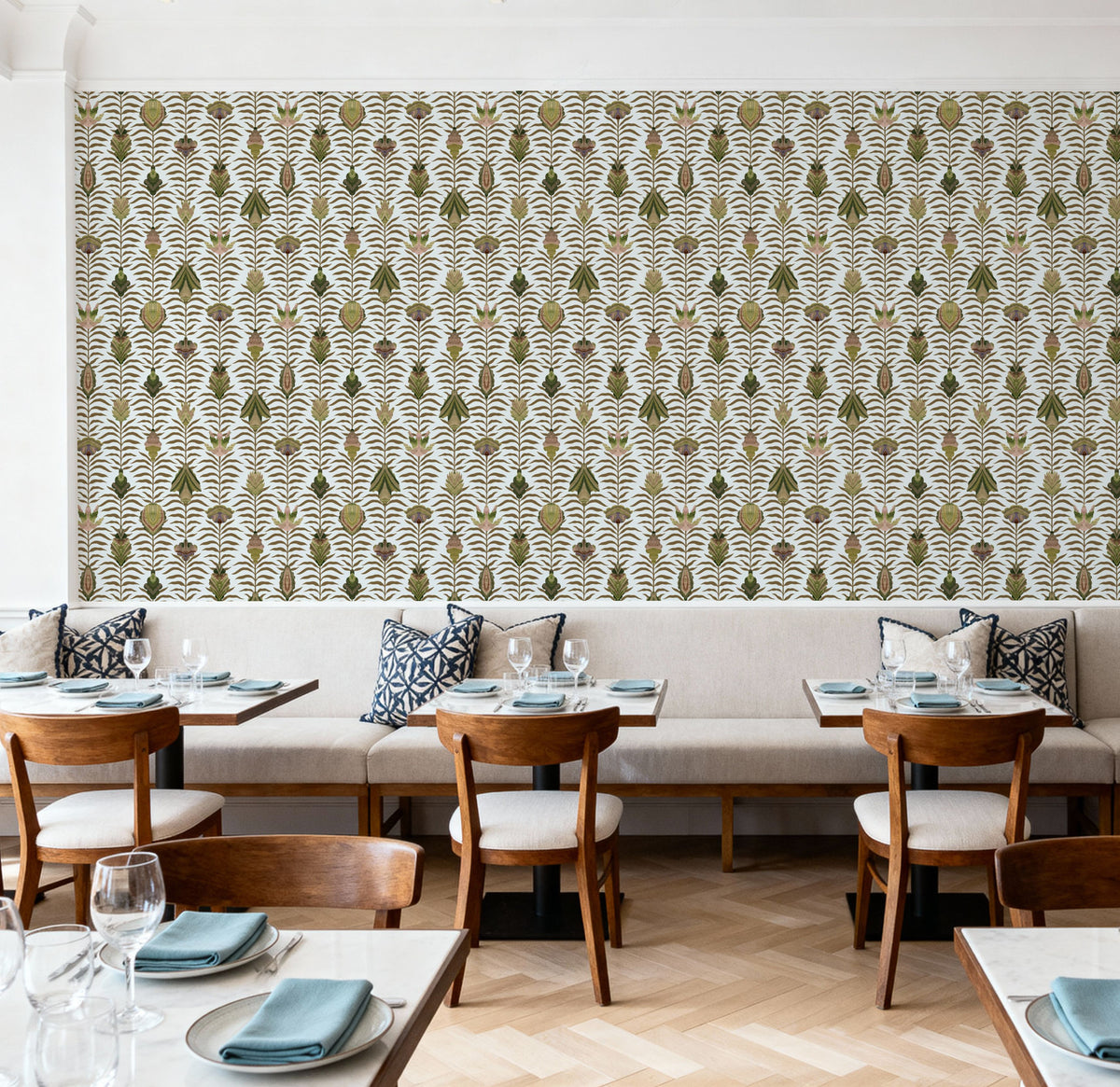 Marble Papers Flowers V.2, Spring Green Mural Wallpaper - room preview 05