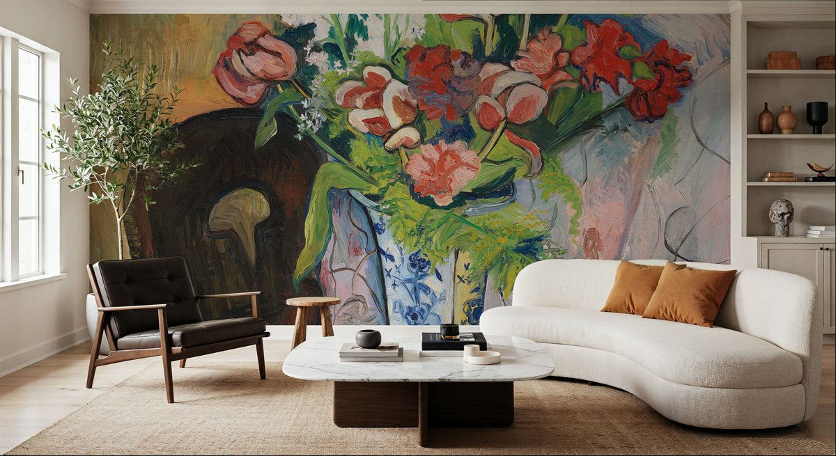 Etruscan Vase with Flowers Mural Wallpaper - room preview 05