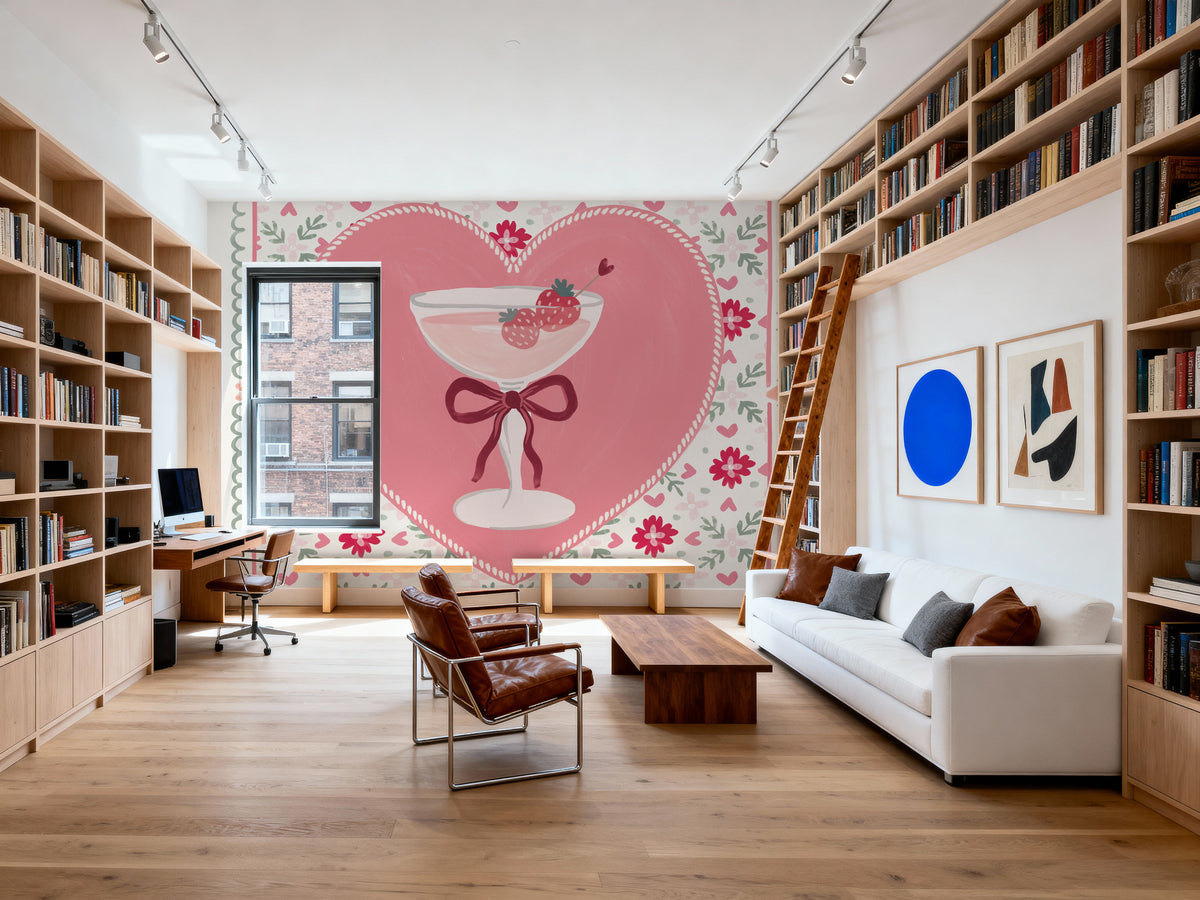 Blooming Hearts VI Cocktail Mural Wallpaper - room preview 05
