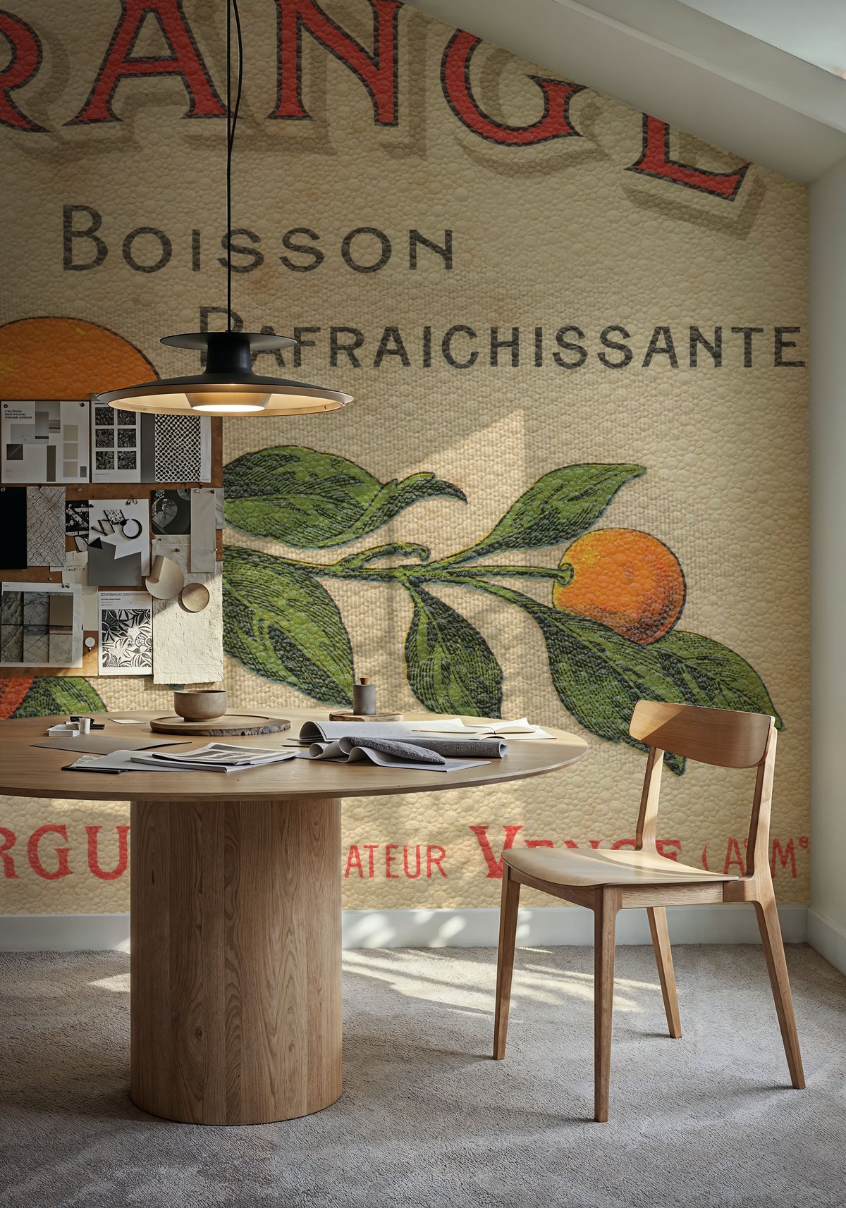 Orange Label Mural Wallpaper - room preview 05