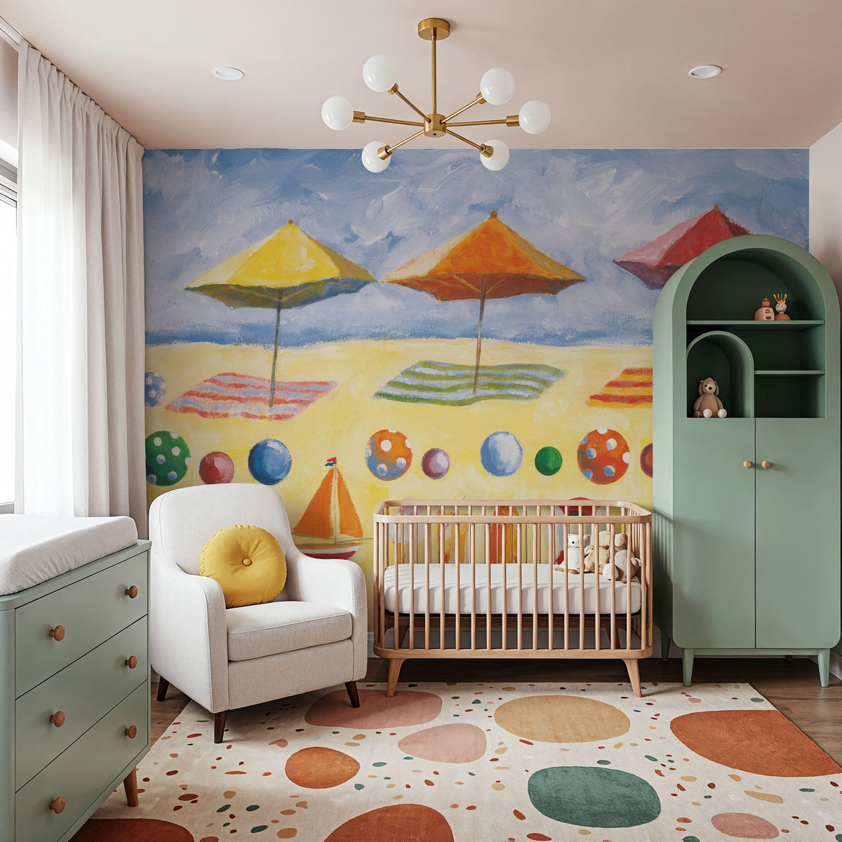 Beach Umbrellas Mural Wallpaper - room preview 05
