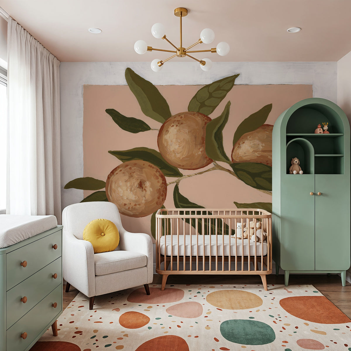 Orange Study II Mural Wallpaper - room preview 05