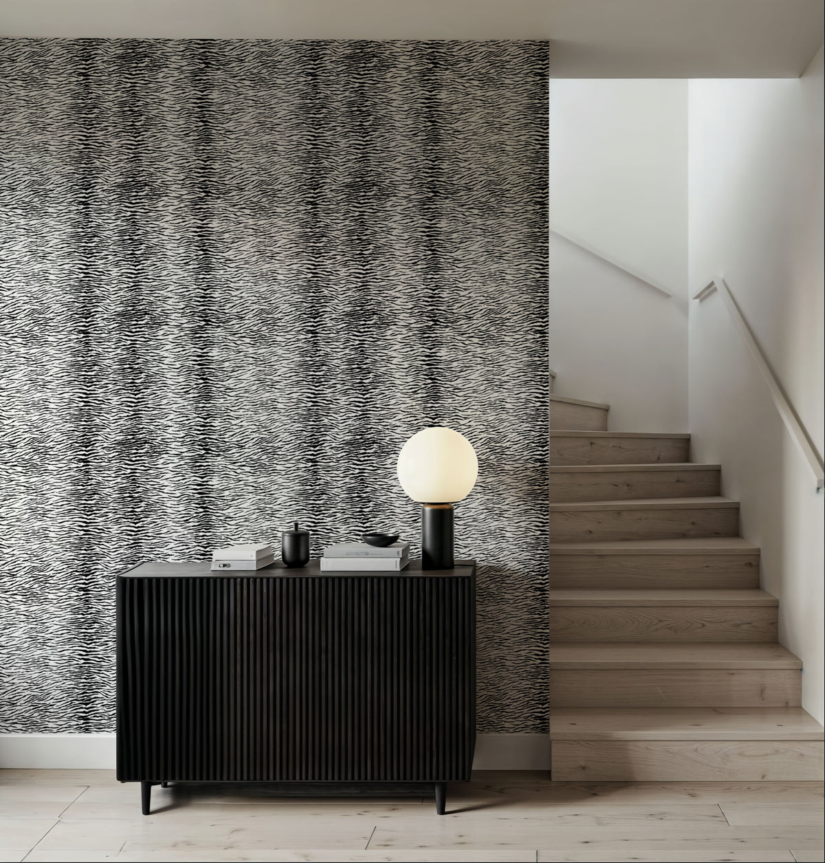 Panthera Tiger, White Mural Wallpaper - room preview 05