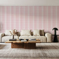 Wavy Stripes, Pink Mural Wallpaper - room preview 05