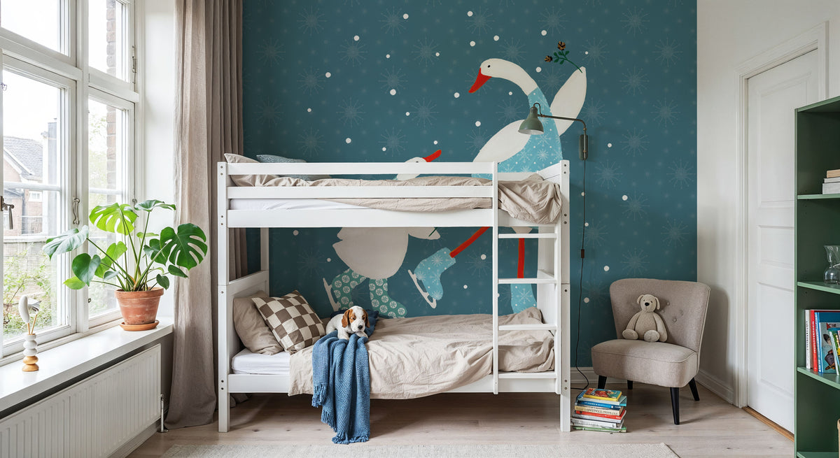 Ducks in the Snow VIII Mural Wallpaper - room preview 05