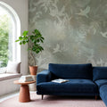 Birds in the Fog Yellow Mural Wallpaper - room preview 05