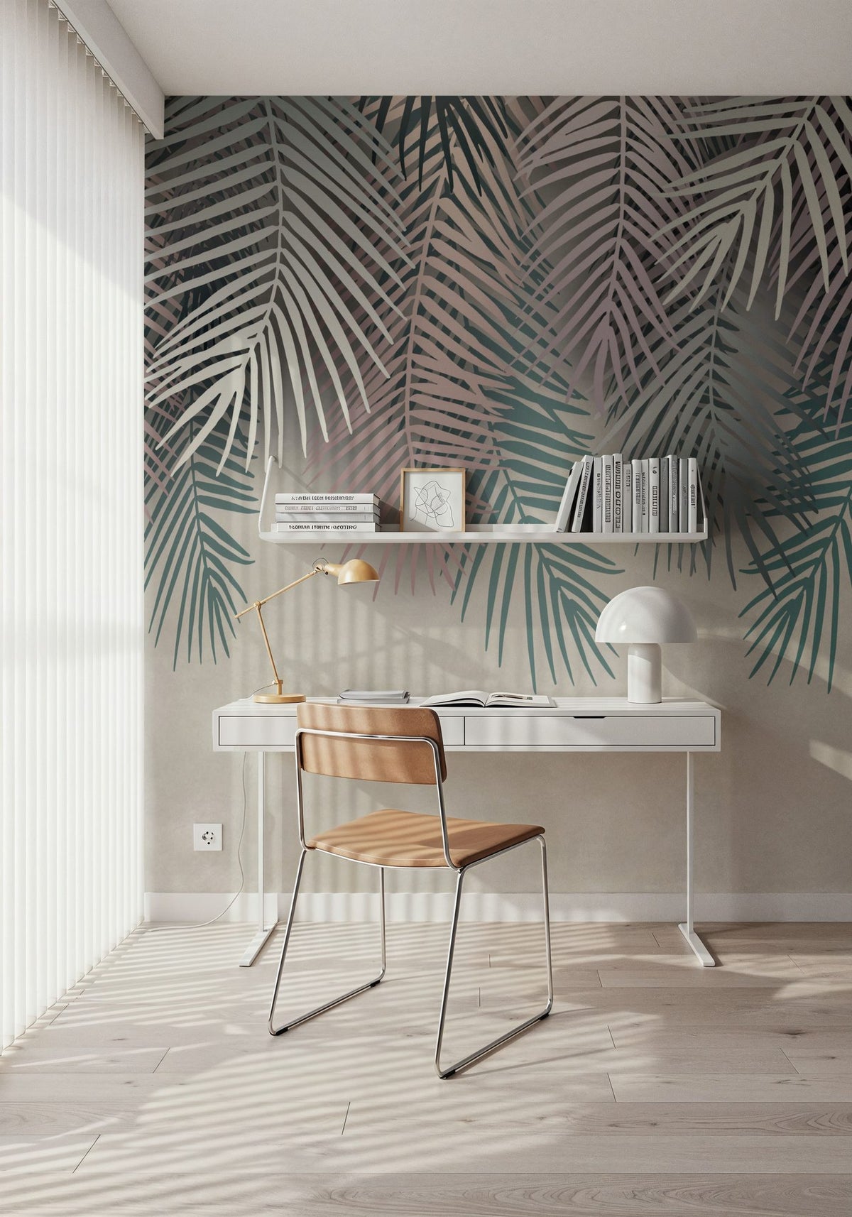 Palms Up Ahead Mural Wallpaper - Neutral Tone - room preview 05
