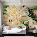 White Peony Mural Wallpaper - room preview 05
