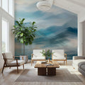 Foggy Mountains, Aqua Mural Wallpaper - room preview 05