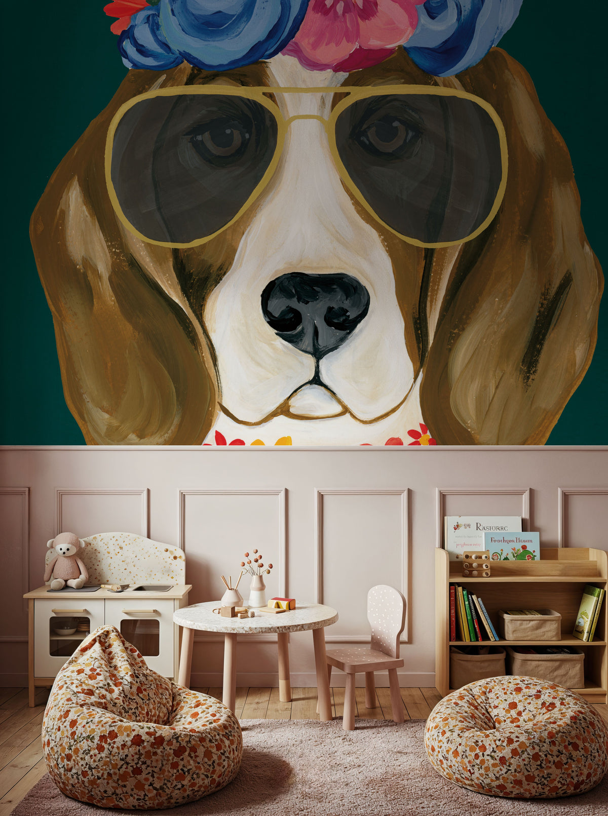 Regal Beagle Mural Wallpaper - room preview 05