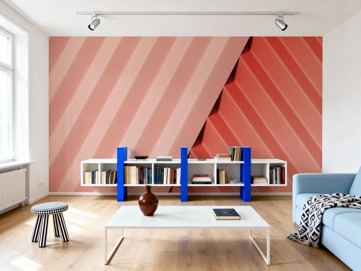 Pleated Coral Mural Wallpaper - room preview 05