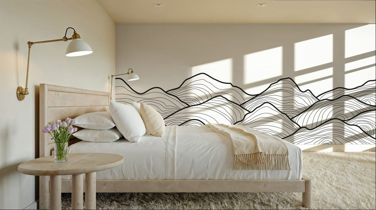 Line Mountain Mural Wallpaper - room preview 05