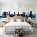 Lancaster England Skyline Blue & Bronze Mural Wallpaper - room preview 05