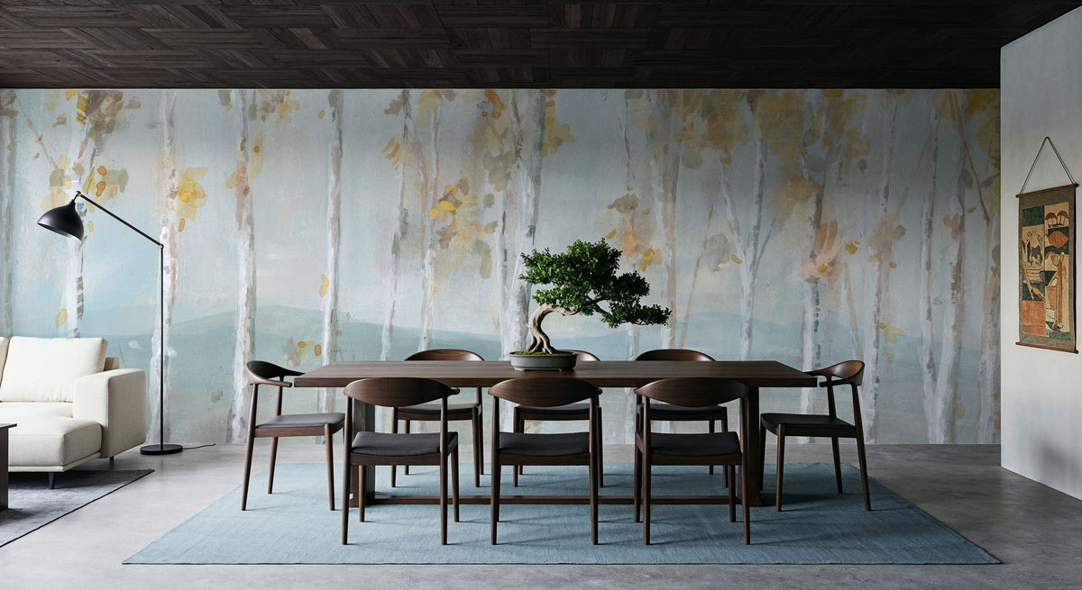 Lakeview Birches Mural Wallpaper - room preview 05