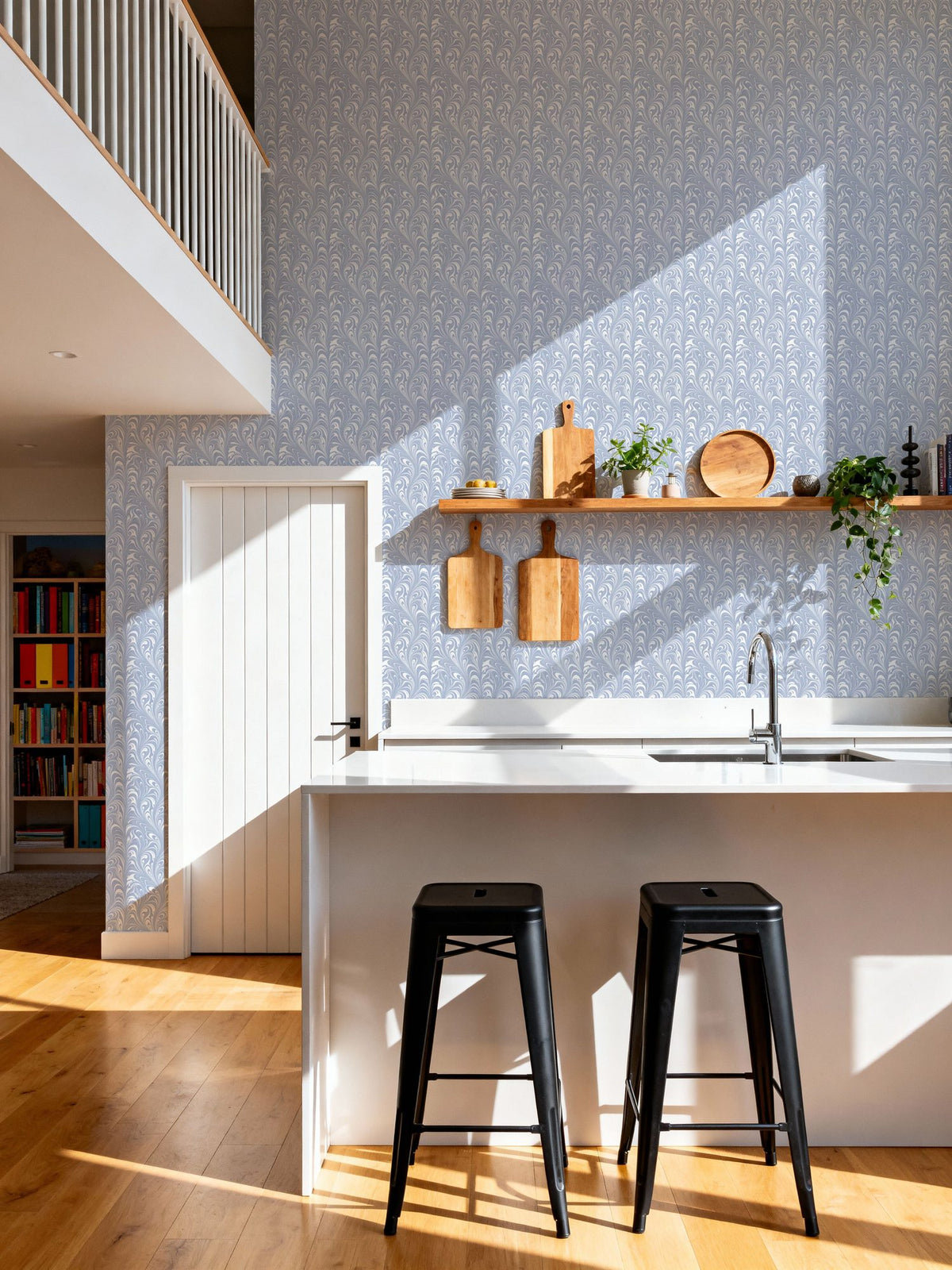 Marbelized Flow, Cloud Drift Mural Wallpaper - room preview 05