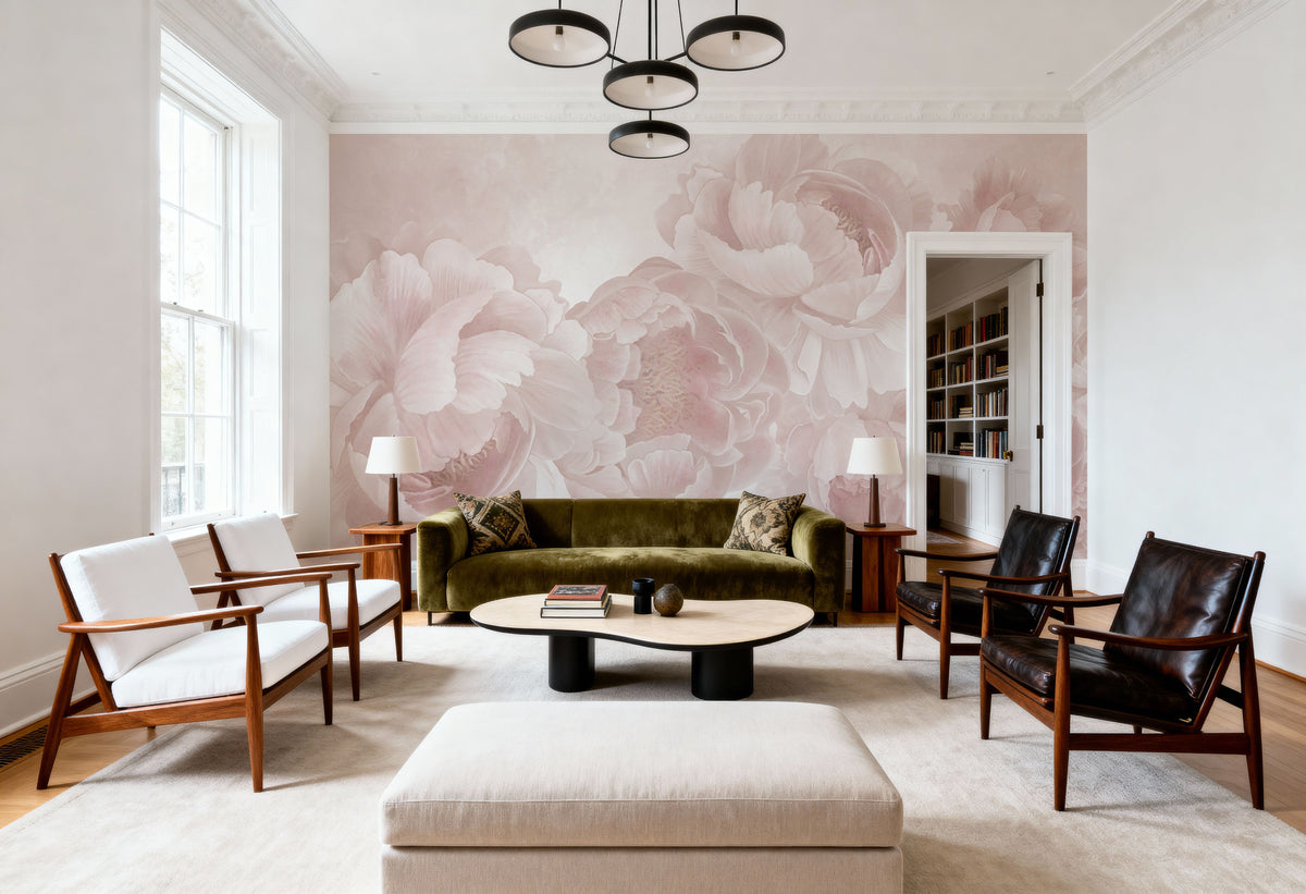 Peony Love Mural Wallpaper - room preview 05