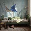 Undersea Ray Mural Wallpaper - room preview 05