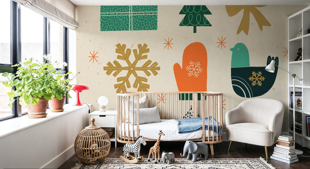 Winter Cheer IV Mural Wallpaper - room preview 05
