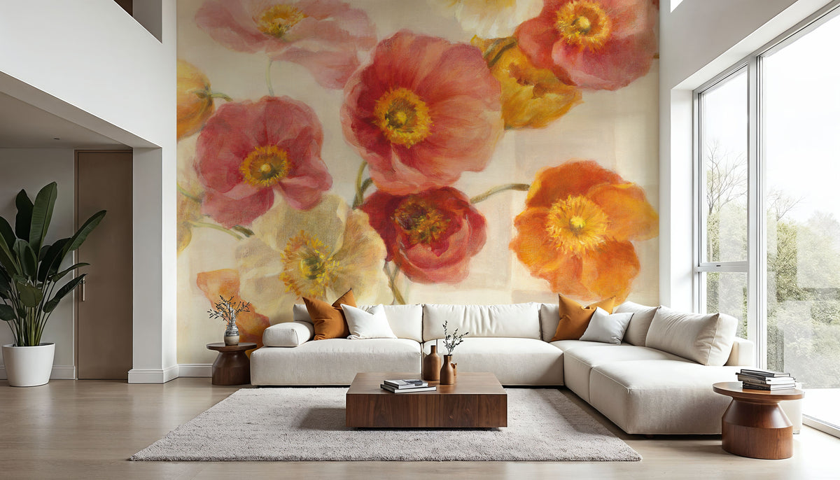 Poppies Delight Crop I Mural Wallpaper - room preview 05