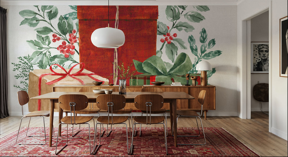 Classic Christmas Mural Wallpaper - room preview 05