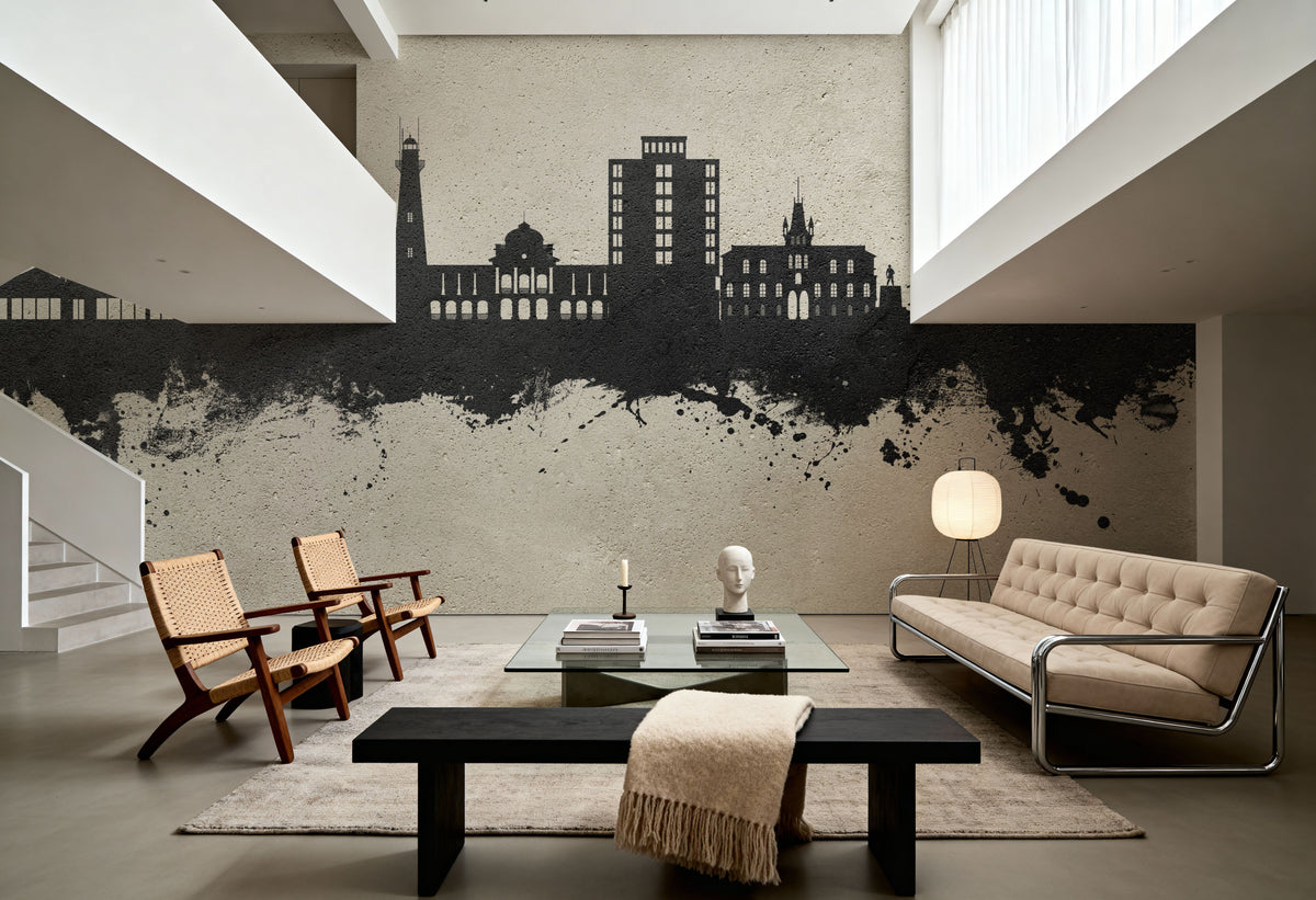 Georgetown Guyana Skyline Concrete Mural Wallpaper - room preview 05