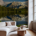 Cascade Mountain Reflection Mural Wallpaper - room preview 05