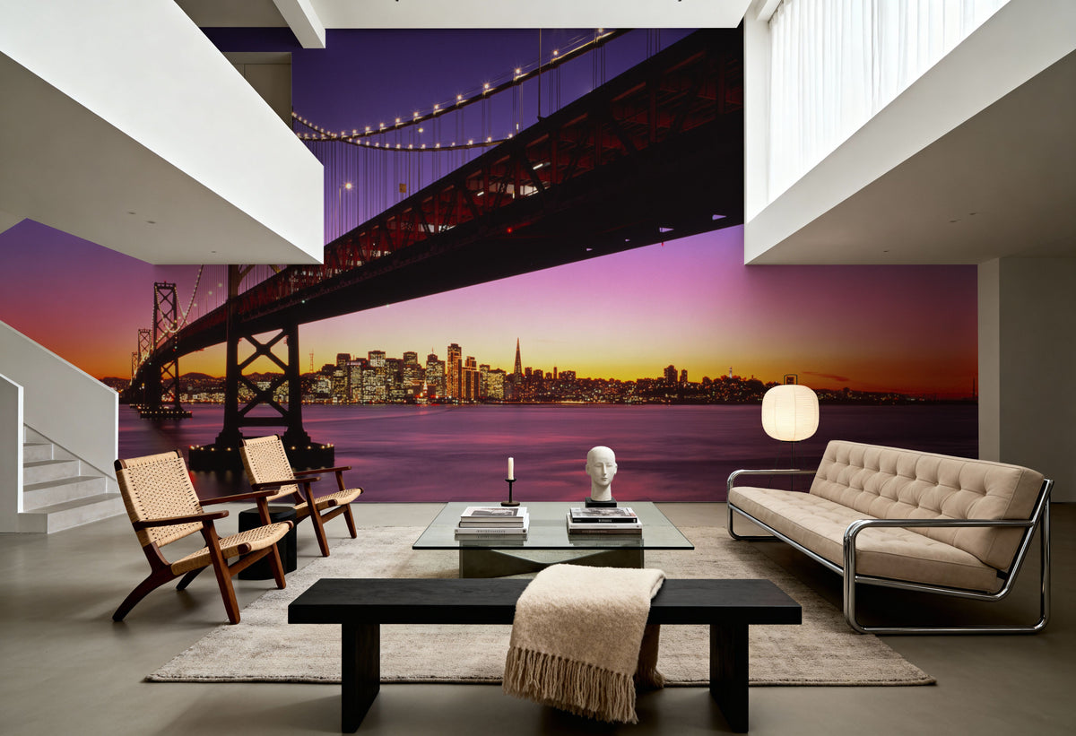 Golden Hour Bridge Mural Wallpaper - room preview 05