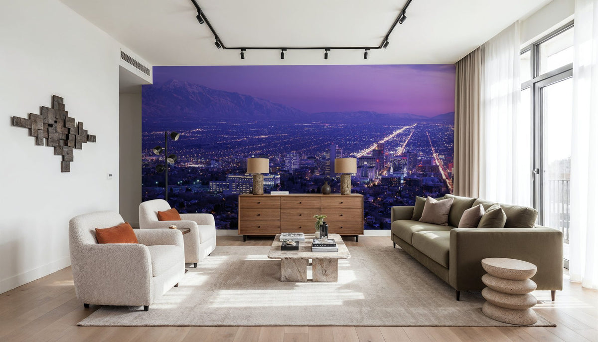 Twilight Cityscape Mural Wallpaper - room preview 05