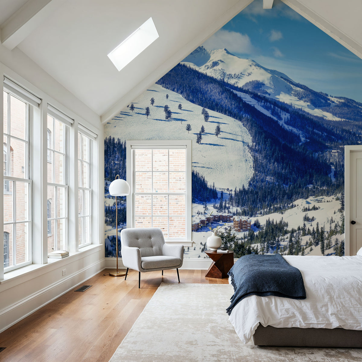 Alpine Sanctuary Mural Wallpaper - Blue Tone - room preview 05