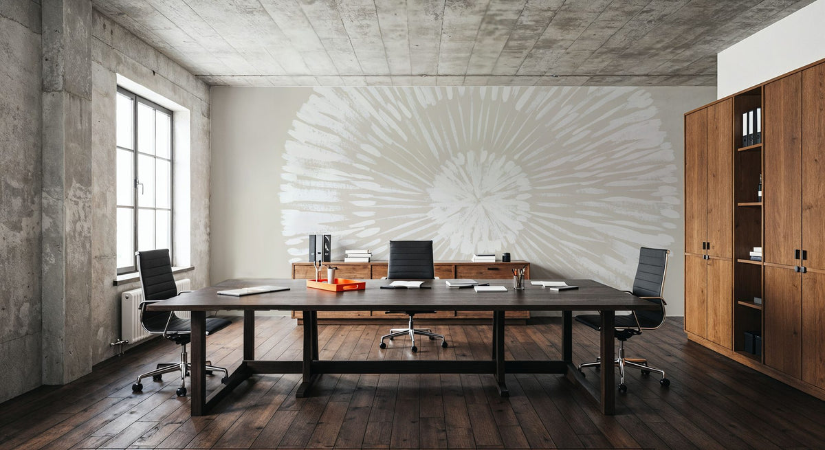 Coastal Block Print II Neutral Mural Wallpaper - room preview 05