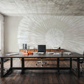 Coastal Block Print II Neutral Mural Wallpaper - room preview 05
