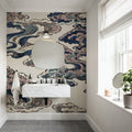 Ukiyo-e Clouds, Soft Pink Mural Wallpaper - room preview 05
