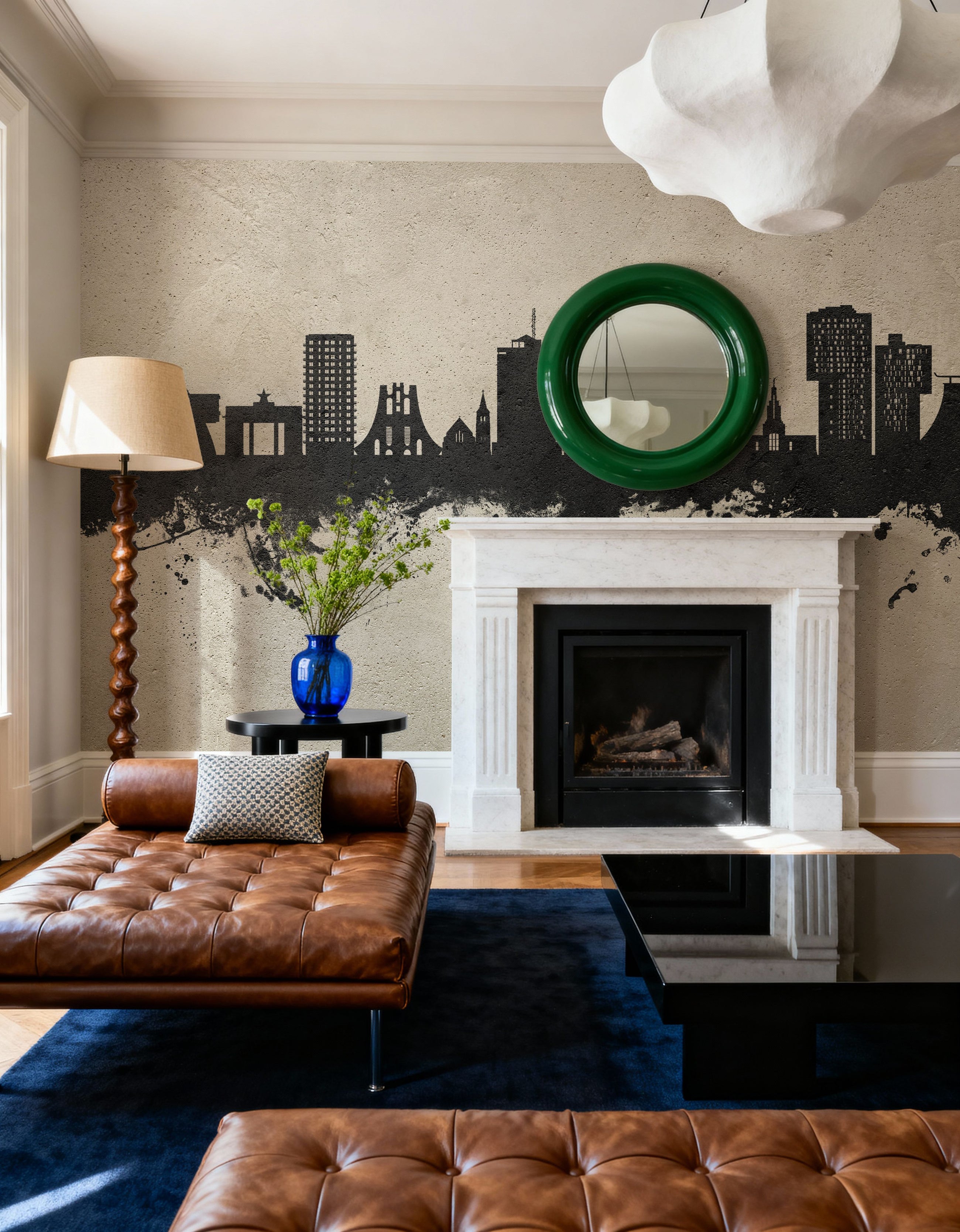 Accra Ghana Skyline Concrete Mural Wallpaper
