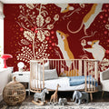 Holiday Mice, Red Mural Wallpaper - room preview 05