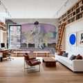 Woman Seated on Interior Sofa Mural Wallpaper - room preview 05