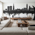 Wakefield England Skyline Black & White Mural Wallpaper - room preview 05
