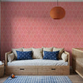 Bohemian Leaves Pink Mural Wallpaper - room preview 05