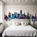 Honolulu Hawaii Skyline Blue & Bronze Mural Wallpaper - room preview 05