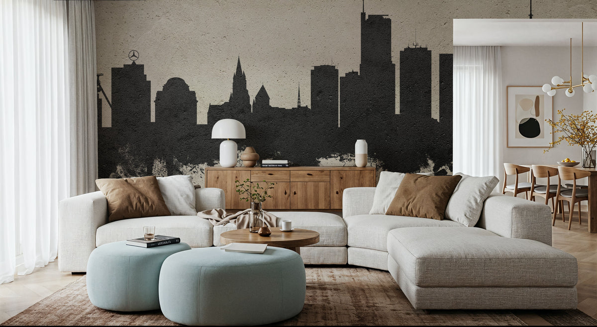 Essen Germany Skyline Concrete Mural Wallpaper - room preview 05