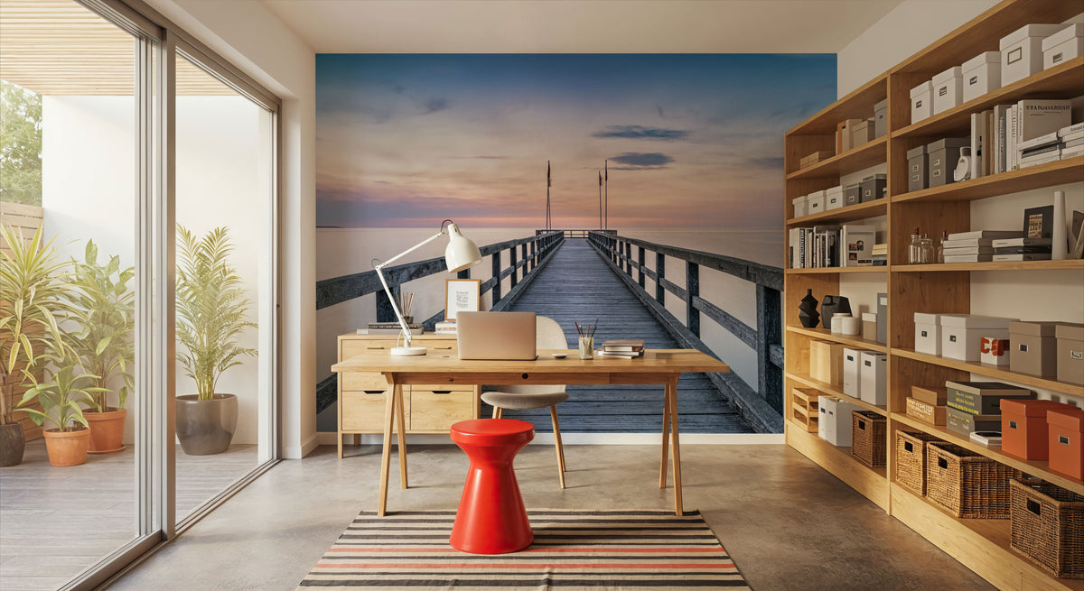Strand Pier Panorama Mural Wallpaper - room preview 05