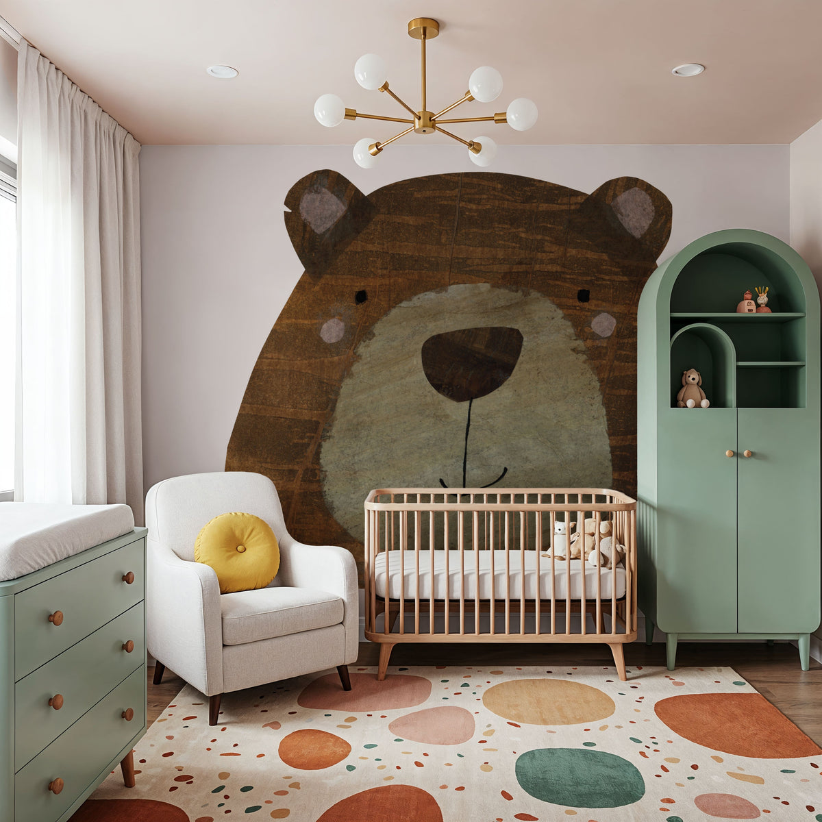 Hey There Honey Bear Mural Wallpaper - room preview 05